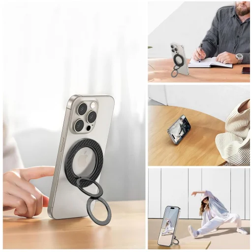 Tech-Protect MMR800 magnetický prsteň na telefón MagSafe karbónovo čierny - 6