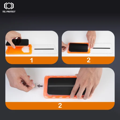 Tel Protect bezprašné HD Titan tvrdené sklo s jednoduchou aplikáciou pre Samsung Galaxy S26 čierne (podpora odomykania odtlačkom prsta) - 2