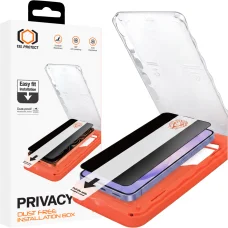 Tel Protect Bezprašné jednoducho aplikovateľné Privacy Titan tvrdené sklo Samsung Galaxy S26 čierne (s odomykaním odtlačkom prsta)