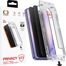 Tel Protect Bezprašné Tvrdené Sklo s Jednoduchou Inštaláciou Privacy Celoplošné Lepenie 6D Samsung Galaxy S26 čierne (s odomykaním odtlačkom prsta) - 2 kusy, ochranné sklo