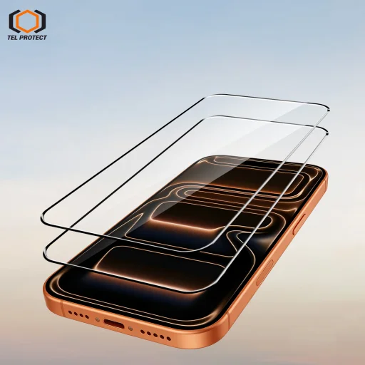 Tel Protect Bezprašné 6D tvrdené sklo s jednoduchou inštaláciou a lepením po celej ploche iPhone 13/13 Pro/16E/17E čierne - balenie 2 kusy, ochranné sklo - 7