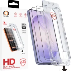 Tel Protect prachotesné, ľahko aplikovateľné 6D tvrdené sklo s celoplošným lepením pre Samsung Galaxy S26 čierne (s odomykaním odtlačkom prsta) - 2 kusy ochranného skla