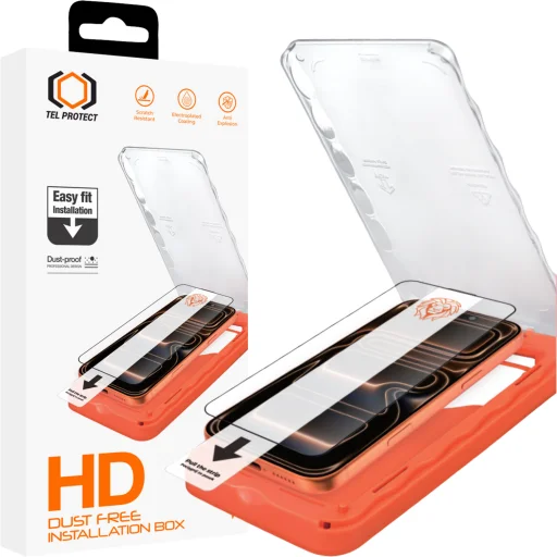 Tel Protect Bezprašné HD Titan Tvrdené Sklo s jednoduchou inštaláciou pre iPhone 17 Pro čierne - 1