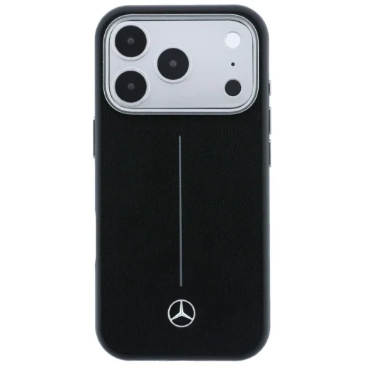 iPhone 17 Pro Max Mercedes kožené puzdro Semi Wrap Iconic Line MagSafe čierne - 3