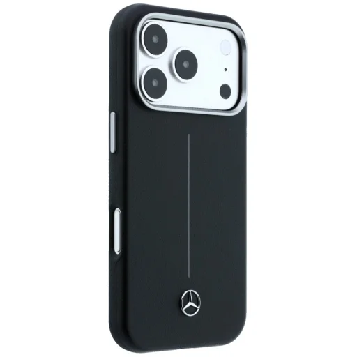 iPhone 17 Pro Max Mercedes kožené puzdro Semi Wrap Iconic Line MagSafe čierne - 4