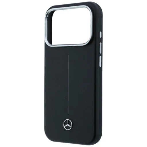 iPhone 17 Pro Max Mercedes kožené puzdro Semi Wrap Iconic Line MagSafe čierne - 6