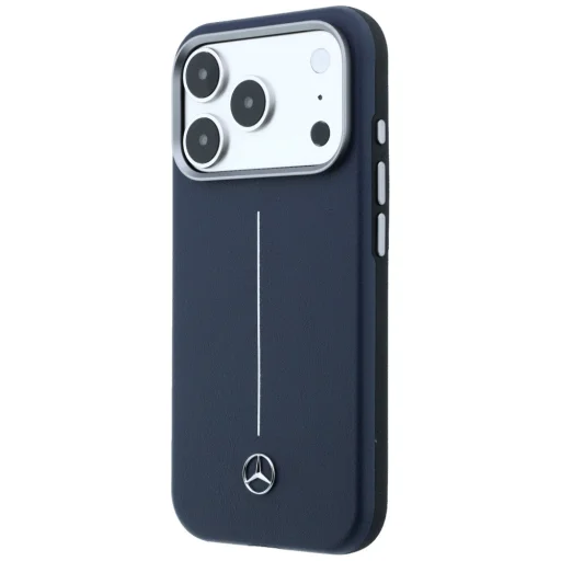 iPhone 17 Pro Mercedes kožený kryt Semi Wrap Iconic Line MagSafe námornícka modrá - 2