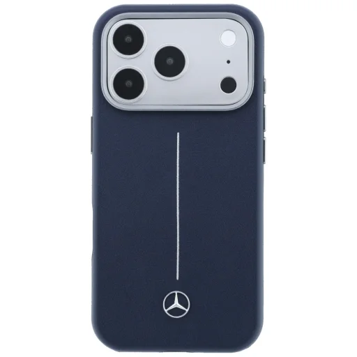 iPhone 17 Pro Mercedes kožený kryt Semi Wrap Iconic Line MagSafe námornícka modrá - 3