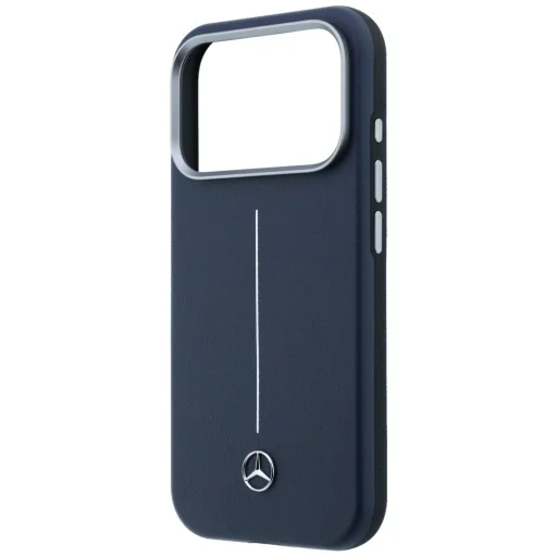 iPhone 17 Pro Mercedes kožený kryt Semi Wrap Iconic Line MagSafe námornícka modrá - 6