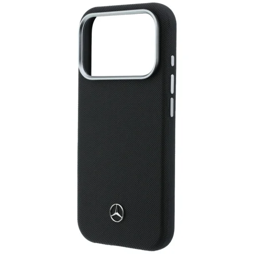 iPhone 17 Pro Max Mercedes kožený Semi Wrap kryt s dreveným efektom MagSafe čierny - 6