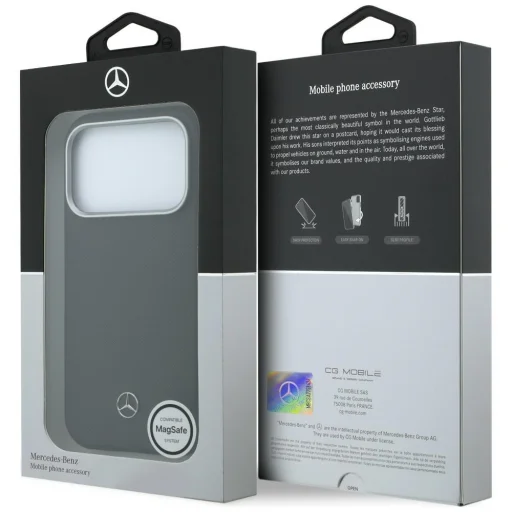 iPhone 17 Pro Max Mercedes kožený Semi Wrap kryt s dreveným efektom MagSafe čierny - 8