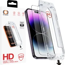 Tel Protect bezprašné 6D tvrdené sklo s jednoduchou inštaláciou a celoplošným lepením pre iPhone 14 čierne sklo