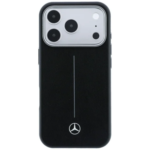 iPhone 17 Pro Mercedes Leather Semi Wrap Iconic Line MagSafe kryt čierny - 3