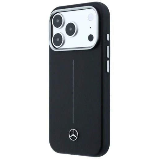 iPhone 17 Pro Mercedes Leather Semi Wrap Iconic Line MagSafe kryt čierny - 2