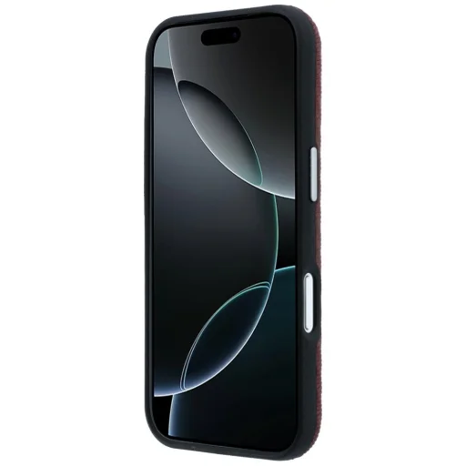 iPhone 17 Pro Max Mercedes kožené polovičné puzdro s dreveným efektom MagSafe červené - 5