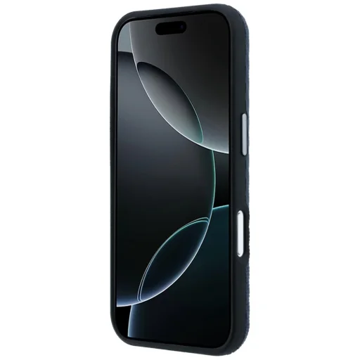 iPhone 17 Pro Max Mercedes kožený polokryt s efektom dreva MagSafe tmavomodrý - 5