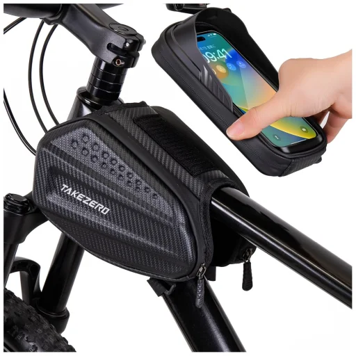 TAKEZERO A6 1,2 l taška na bicykel pripevniteľná na bicykel čierna - 3