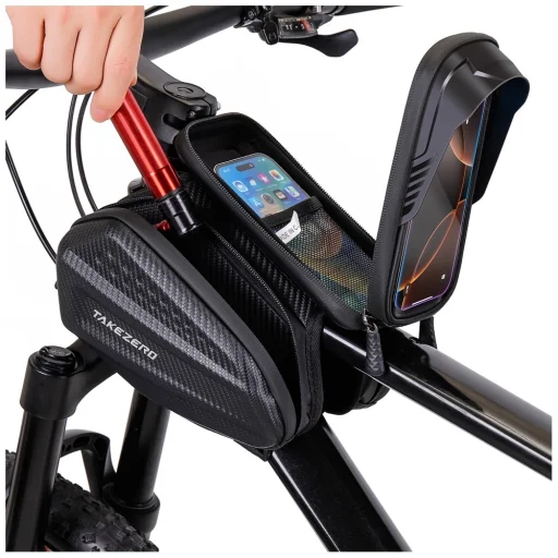 TAKEZERO A6 1,2 l taška na bicykel pripevniteľná na bicykel čierna - 4