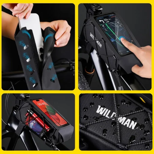 WILDMAN GX100 taška na rám bicykla s držiakom čierna - 5