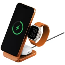 Energea MagTrio 2 3 v 1 Qi2 25W skladacia bezdrôtová nabíjačka oranžová