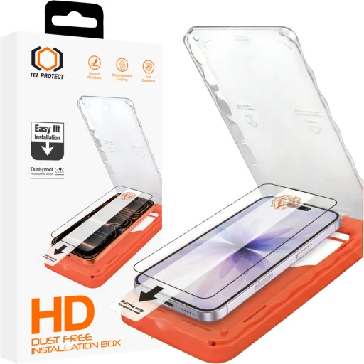 Iphone 16 Pro/17 čierne Tel Protect Dust-Free Easy Fit HD Titan tvrdené ochranné sklo - 1