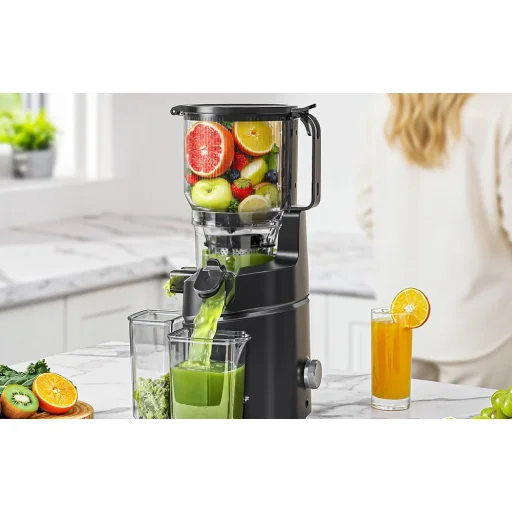 AMZCHEF SJ-036CBK pomalý odšťavovač (čierny) - 7