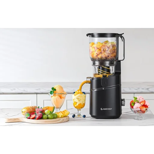 AMZCHEF SJ-036CBK pomalý odšťavovač (čierny) - 9