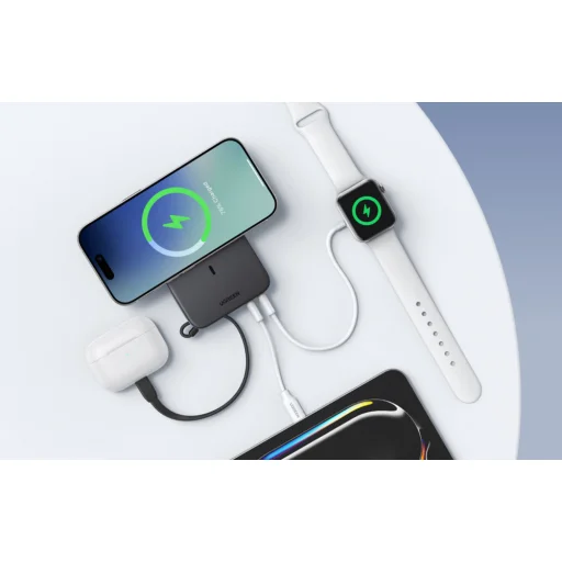 Ugreen PB567 20000 mAh magnetická powerbanka, USB + USB-C, Qi2 15 W (biela) - 3
