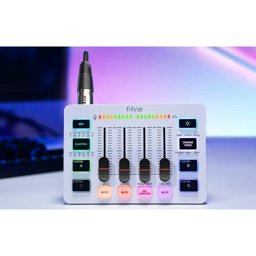 Fifine SC3W biely audio mixér - 4