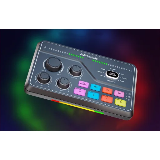 Fifine herný mixážny pult SC8 RGB (čierny) - 5