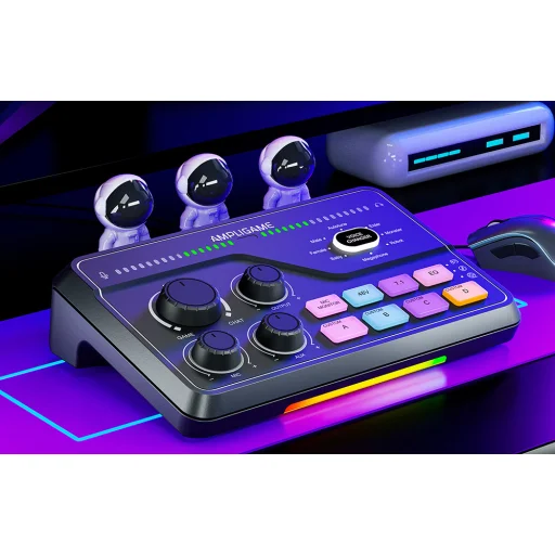 Fifine herný mixážny pult SC8 RGB (čierny) - 8