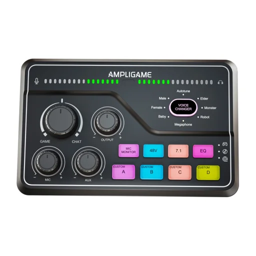 Fifine herný mixážny pult SC8 RGB (čierny) - 1