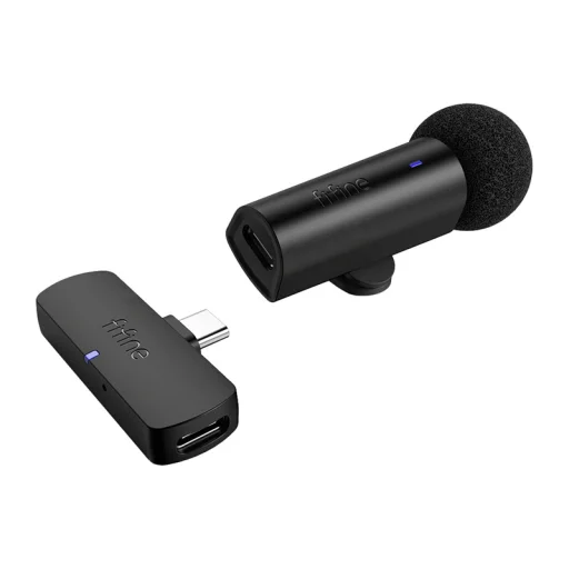 Fifine M6 USB-C bezdrôtový klopový mikrofón, USB-C, čierny - 1