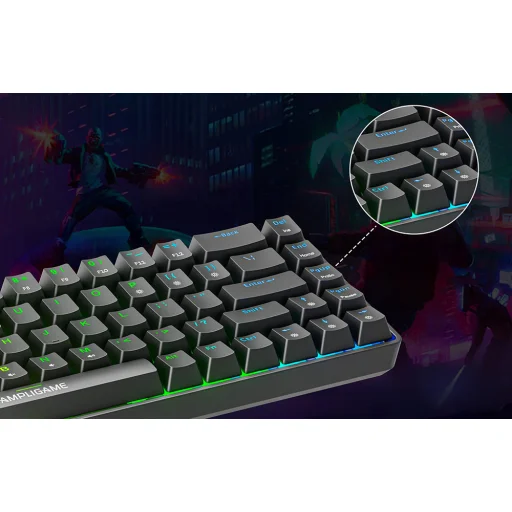 Fifine Mechanical Keyboard GK1 65% RGB čierna herná mechanická klávesnica - 10