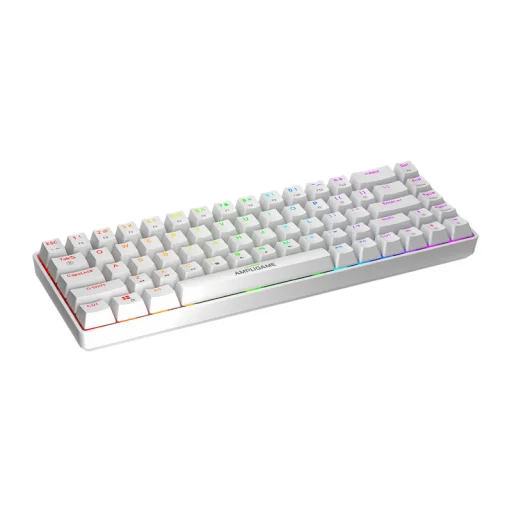 Fifine GK1W mechanická herná klávesnica, 65% RGB, biela - 3