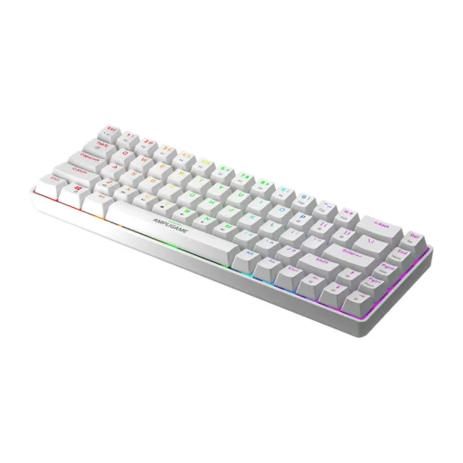 Fifine GK1W mechanická herná klávesnica, 65% RGB, biela - 4