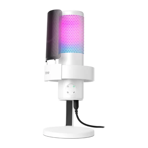 Fifine A9W štúdiový mikrofón so stojanom (biely) - 2