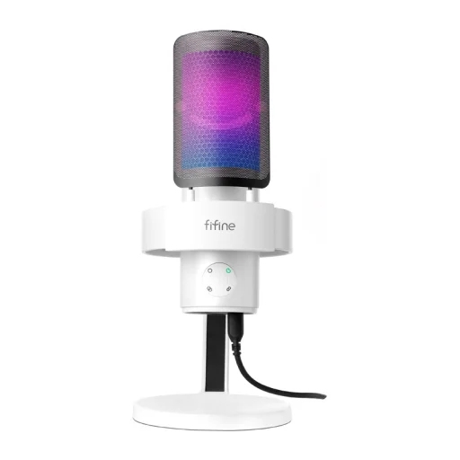 Fifine A9W štúdiový mikrofón so stojanom (biely) - 3