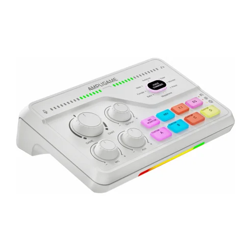 Fifine Gamingový mixér SC8W RGB (biely) - 3