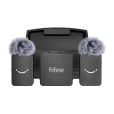 Fifine bezdrôtový lavalier mikrofón set čierny