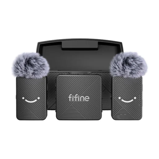 Fifine bezdrôtový lavalier mikrofón set čierny - 1