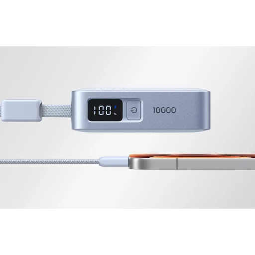 Ugreen PB584 10000 mAh power banka, USB + USB-C, 33 W, so zabudovaným káblom (sivá) - 8