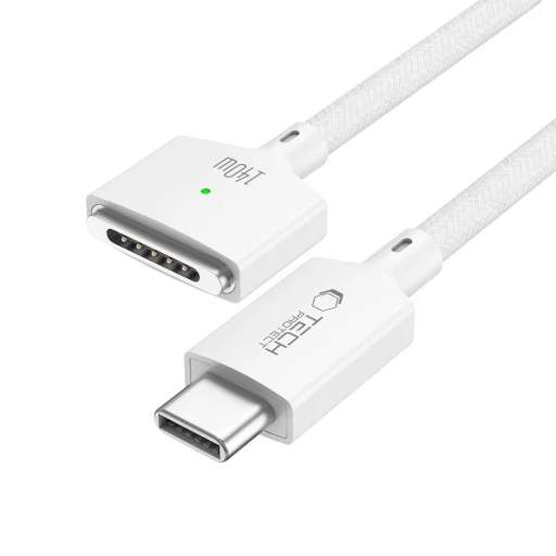 Tech-Protect MMC01 Ultraboost magnetický MacBook kábel USB-C - MagSafe 3 140W 200cm biely - 2