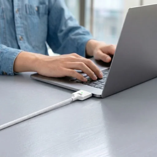 Tech-Protect MMC01 Ultraboost magnetický MacBook kábel USB-C - MagSafe 3 140W 200cm biely - 4