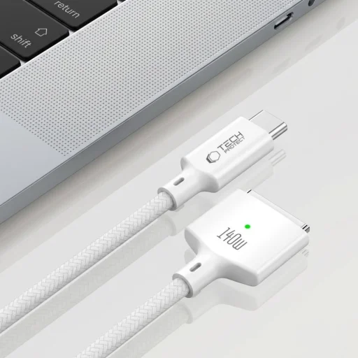 Tech-Protect MMC01 Ultraboost magnetický MacBook kábel USB-C - MagSafe 3 140W 200cm biely - 5