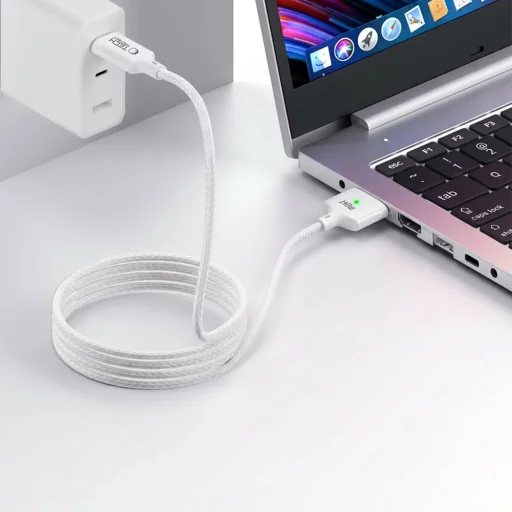Tech-Protect MMC01 Ultraboost magnetický MacBook kábel USB-C - MagSafe 3 140W 200cm biely - 6