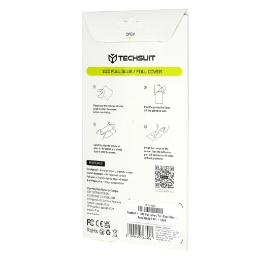 Xiaomi 17T Pro Čierne Techsuit 111D Full Cover / Full Glue Glass ochranné tvrdené sklo - 4