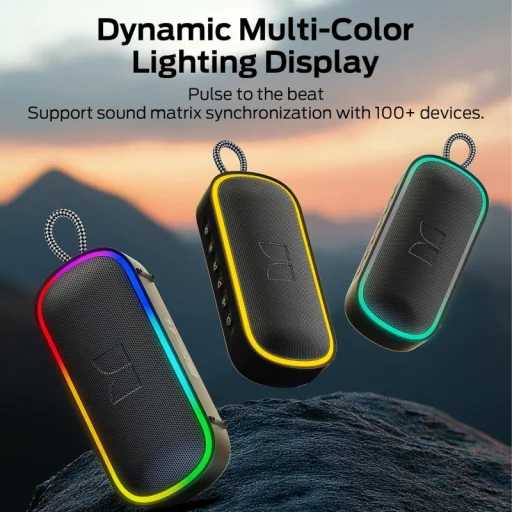 Bluetooth Hangszóró Monster S150 Plus, 40W, TWS, RGB, Vízálló, Fekete, - 4