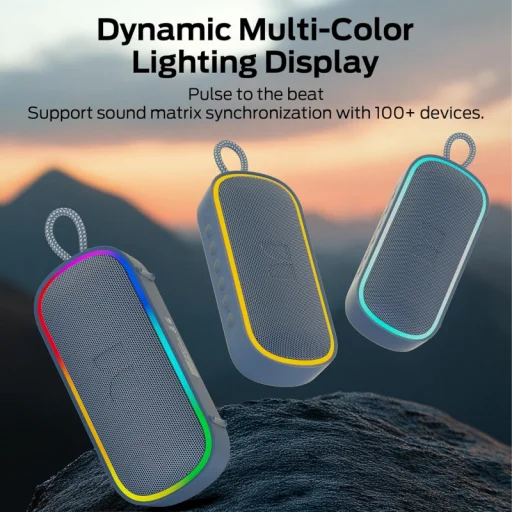 Bluetooth reproduktor Monster S150 Plus, 40W, TWS, RGB, vodoodolný, modrý - 4