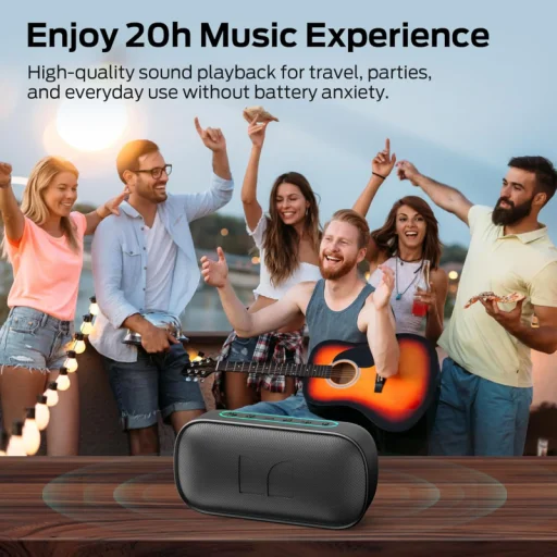 Bluetooth Hangszóró Monster S150, 14W, TWS, RGB, Vízálló, Fekete - 5